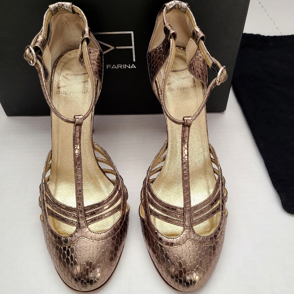 Due Farina Metallic Pewter Heel